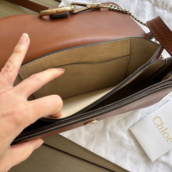 Chloe small Faye camel shoulder crossbody bag - Picture 6 of 10